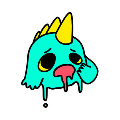 Cartoon of a creature look like a bird