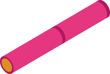 Simple minimal icon of a pink marker pen, lying diagonally, isolated on white background