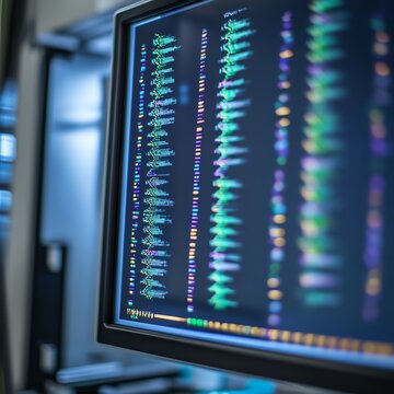 Close-up of computer monitor displaying code.