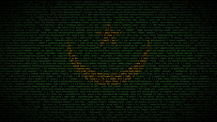 Binary code on flag of Mauritania. Program source code or Hacker concept on Mauritanian flag....