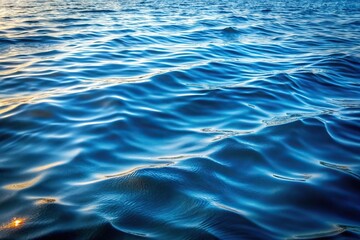 Fototapeta premium Small ripples and waves in sea on water above sand and bottom Natural texture surface with copy space Symmetrical