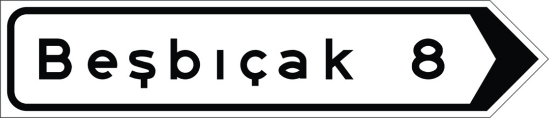 Warning Signs, Turkey Highway Standard Traffic Signs (Turkish: Karayollari Standart Trafik Isaret Levhalari, Tehlike Uyari Isaretleri, Kaplama Ustu Yon Levhasi) 
