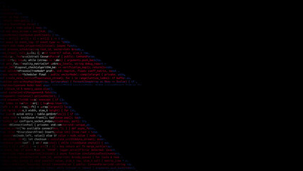 Binary code on flag of Nepal. Program source code or Hacker concept on Nepali flag. Nepal digital...