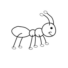 Ant vector illustration coloring book for kids 