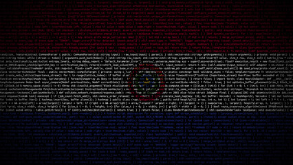 Binary code on flag of Paraguay. Program source code or Hacker concept on Paraguayan flag. Paraguay digital technology security, hacking or programming