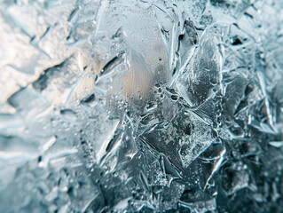 Obraz premium Frost pattern. Frozen water molecules. Snowflake