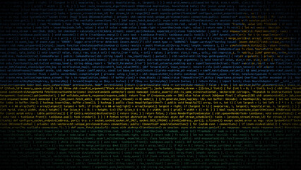 Binary code on flag of Rwanda. Program source code or Hacker concept on Rwandan flag. Rwanda digital technology security, hacking or programming