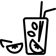 Simple vector icon fruit cocktail