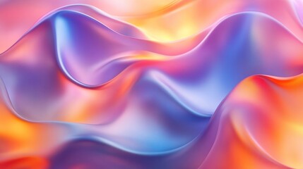 A vibrant, flowing abstract fabric design with soft gradients and waves of color.