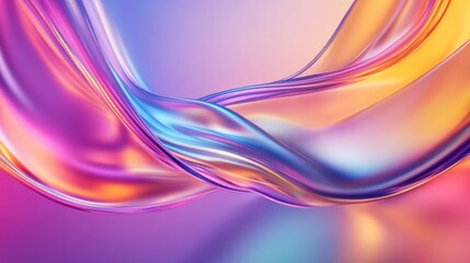 A smooth, colorful wave of translucent fabric creating a dreamy, abstract background.
