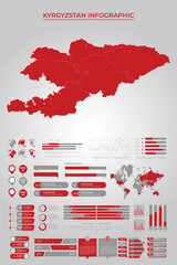 KYRGYZSTAN Map Template with Business Infographic Elements