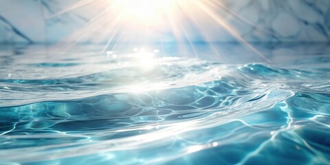 Sunbeams dance on the surface of the rippling water, creating a mesmerizing display of light and texture.