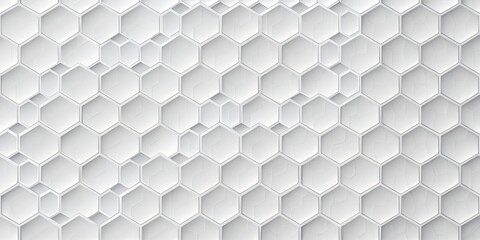 A Seamless Pattern of White Hexagons With Embossed Detailing