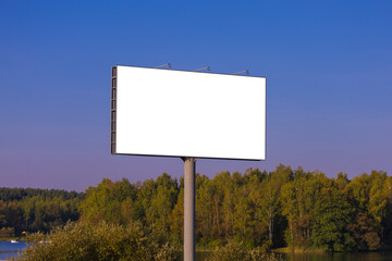 Background for design, white billboards on city streets and along roads