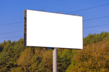 Background for design, white billboards on city streets and along roads
