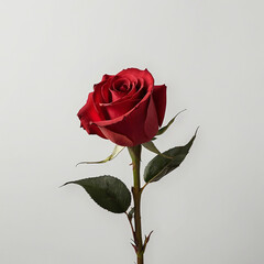 Red rose with white background