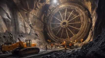 Fototapeta premium Tunnel Construction Underground
