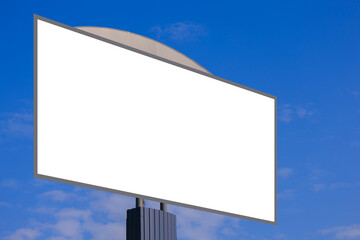 Background for design. Advertising billboard along the road in the city on a sunny day