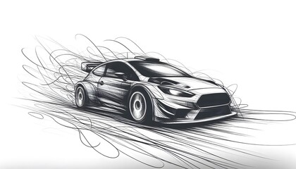 Sketch of a sports car	