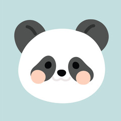 Simple and adorable Panda head illustration