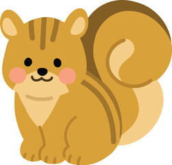 Simple and cute flat colored full body Squirrel
