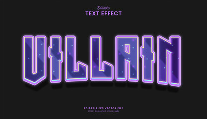 decorative neon villain editable text effect design