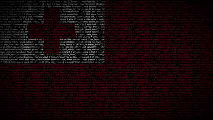 Binary code on flag of Tonga. Program source code or Hacker concept on Tongan flag. Tonga digital...