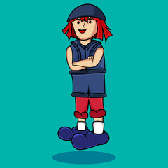 an animated work of a stylish girl