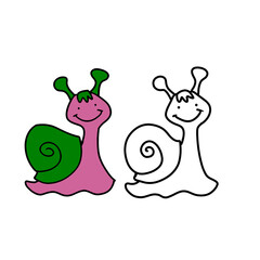 Snail vector illustration coloring book for kids