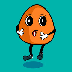 This egg mascot vector design on a blue background is perfect for food posters and others.