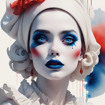 A woman Pierrot