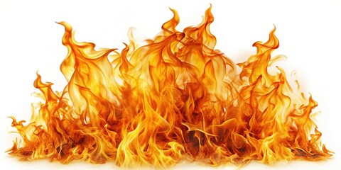 A blazing inferno of fiery orange and yellow flames reaching upwards with an intense energy and heat