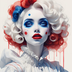 A woman Pierrot