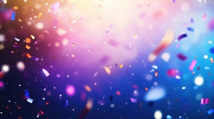 Vibrant Confetti Celebration on Colorful Background