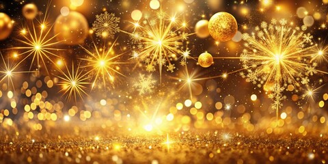 Golden Sparkles and Festive Lights A Celebratory Background of Glitter and Joy