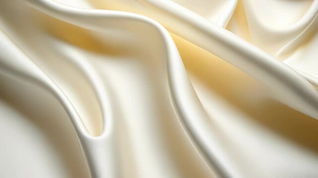 A close-up of smooth, creamy fabric showcasing elegant folds and textures.