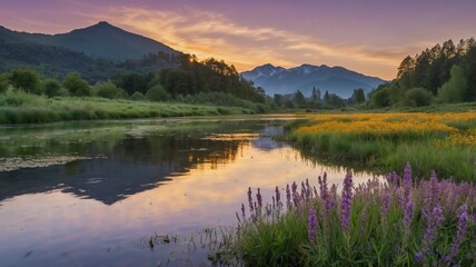 Obraz premium sunrise in the mountains