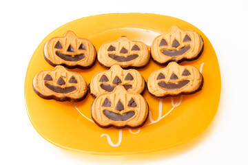 Chocolate cookies decorated for Halloween party