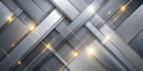 Obraz premium Abstract Geometric Design with Shiny Silver and Golden Highlights