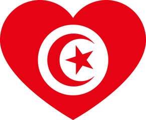 Heart Icon inside Tunisia Flag