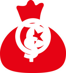 Tunisia Flag on Money bag icon