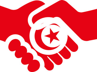 Tunisia Flag on Handshake icon