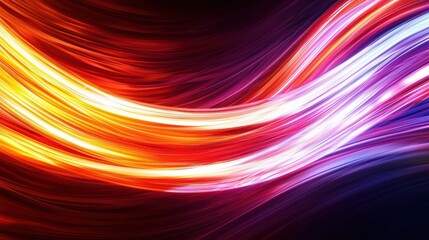 Naklejka premium Vibrant abstract waves flowing in bright colors, creating a dynamic and energetic visual experience.