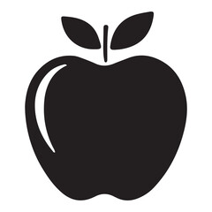Apple fruit silhouette vector illustration on transparent background