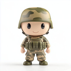 3D Mascot: Army military isolated on white background