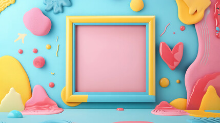 A colorful, abstract background with a blank frame ready for your message. Perfect for adding your own text or image.