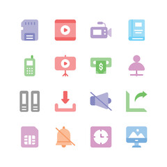 Get this amazing network and communication icons set in modern style