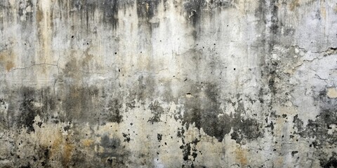 A weathered concrete wall with cracks, stains, and imperfections, displaying the passage of time and the effects of exposure to the elements.
