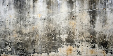 Obraz premium Weathered Concrete Wall With Streaks Of Black And Brown Stains And Patches Of White