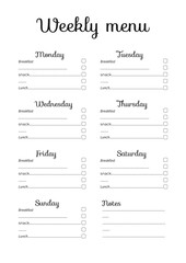 weekly menu planner 